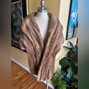 vintage mink stole wrap shawl cape